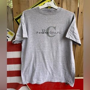 Vintage 90s Panama City Embroidered T-shirt Size L By Tultex